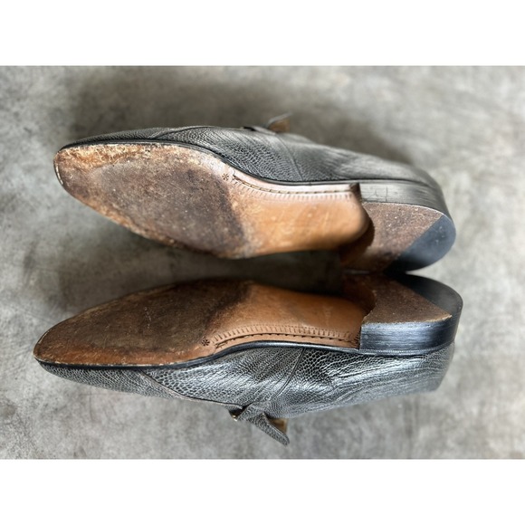 Moreschi Ostrich Leather Loafers Made In Italy Men's Size 13 - Picture 5 of 16